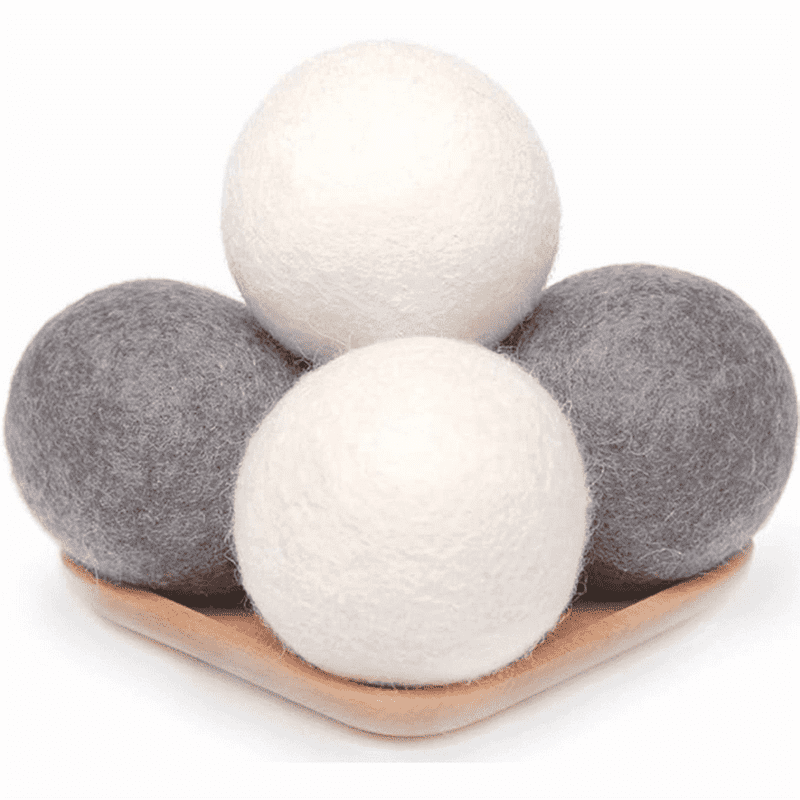 Wool Dryer Balls, 4-Pack XL 2.96-Inch Natural New Zealand Wool Fabric Softener
