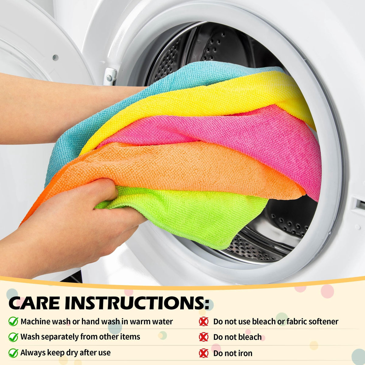Microfiber Cleaning Cloths, 10-Pack Lint-Free Towels for Home and Car, 11.5 x 11.5 in - Image 6