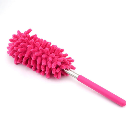 Extendable Microfiber Duster with 2 Washable Heads, Telescoping Pole 18 to 50 in for Fans and Ceilings