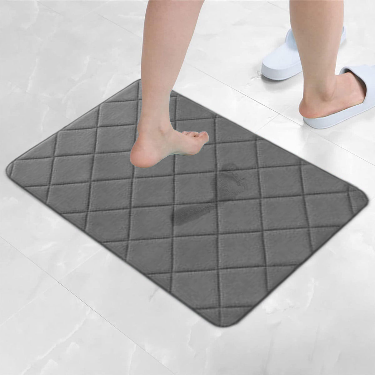 Soft Absorbent Bath Rug, Non-Slip Quick-Dry Bathroom Mat for Tub and Shower - Image 6