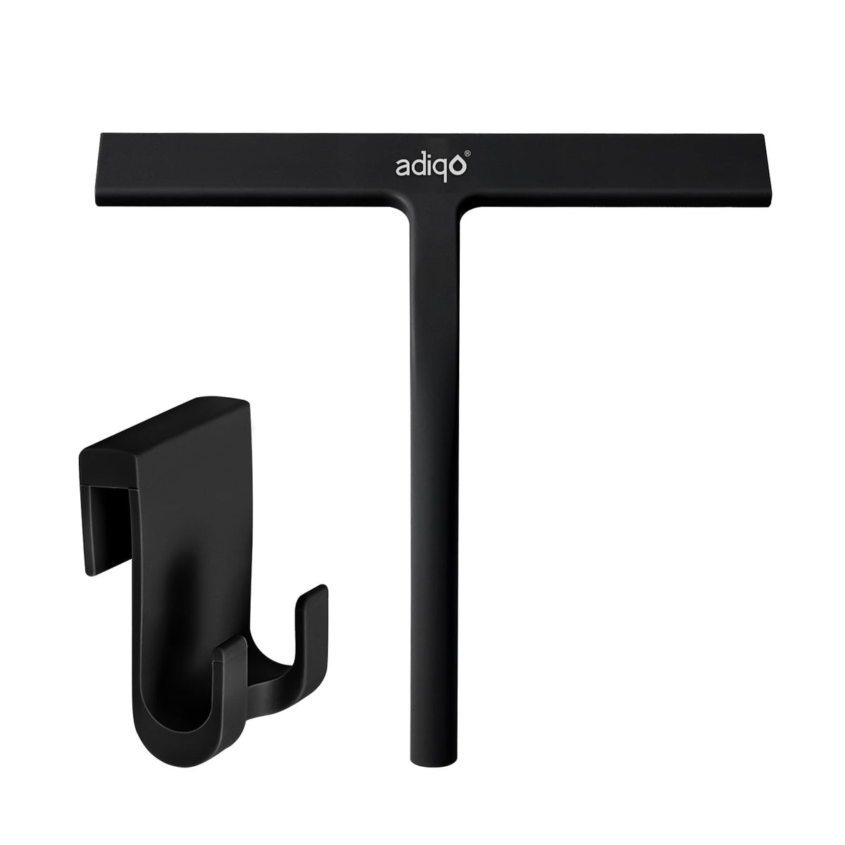 Silicone Shower Squeegee, 9-Inch Streak-Free Blade for Glass Doors, Tiles and Mirrors, Matte Black