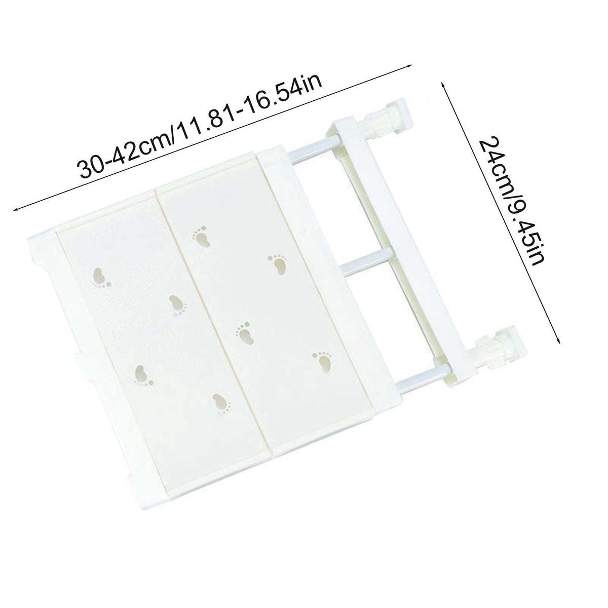 Extendable Closet Shelf Organizer, No-Drill Adjustable Metal Divider 29 to 46 x 24 cm, White - Image 3