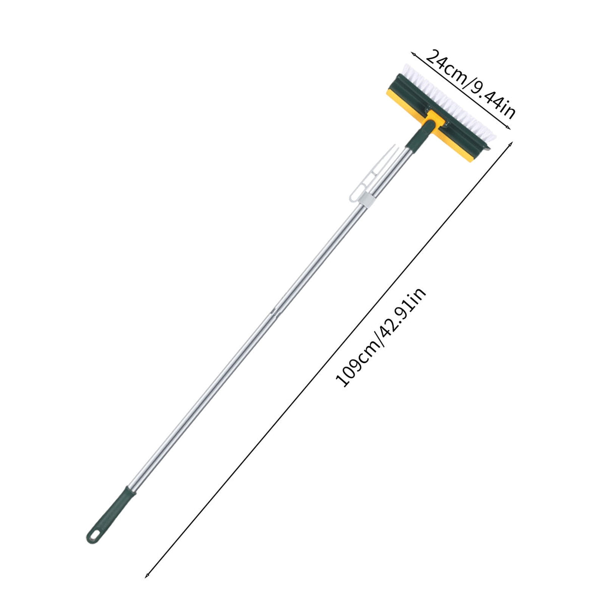 Floor Scrub Brush and Squeegee with Long Handle, 180° Pivoting Head for Tile and Grout - Image 3
