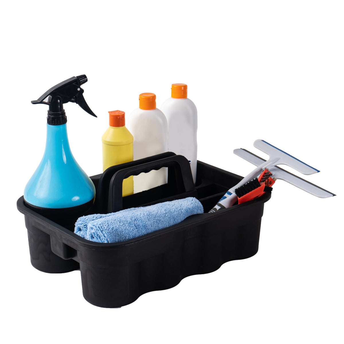 Heavy-Duty Cleaning Caddy with Handle, Black Plastic Supply Tote 15 x 11 x 7.5 in - Image 4