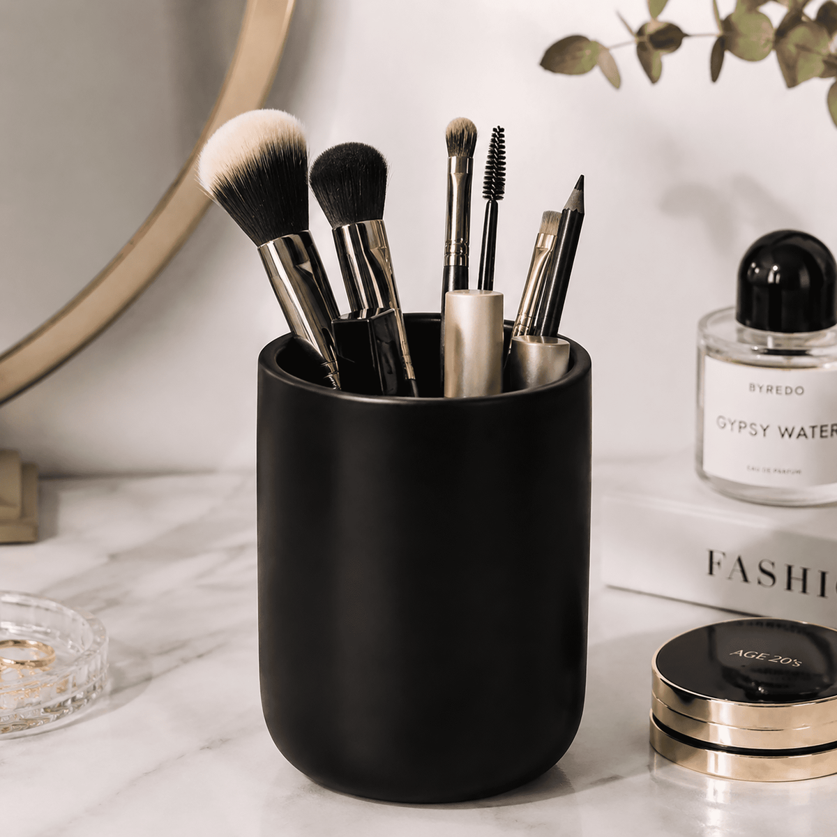 Ceramic Toothbrush Holder Cup, 14 oz Matte Black Tumbler for Toothbrushes and Toothpaste - Image 6