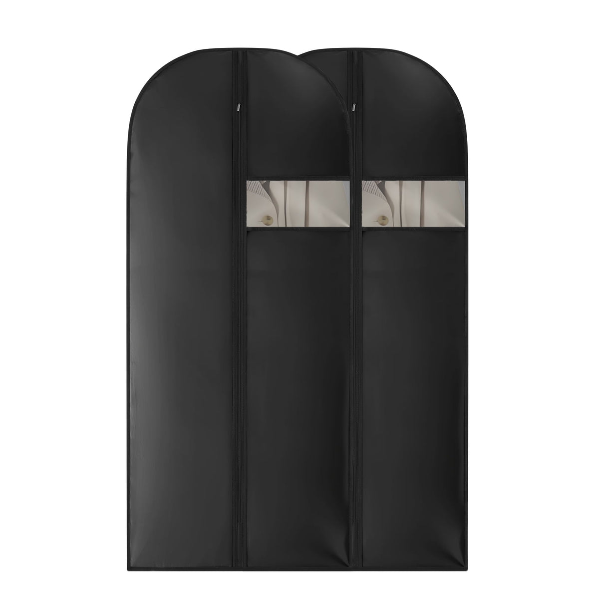Long Garment Bags for Gowns and Suits, 65-Inch Breathable Dress Covers, 2-Pack, Black - Image 4