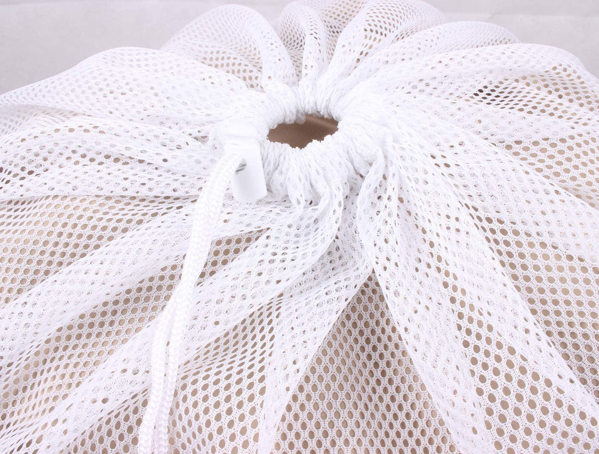 Heavy-Duty Mesh Laundry Bags with Drawstring, 24 x 36 in, 2-Pack, White - Image 4