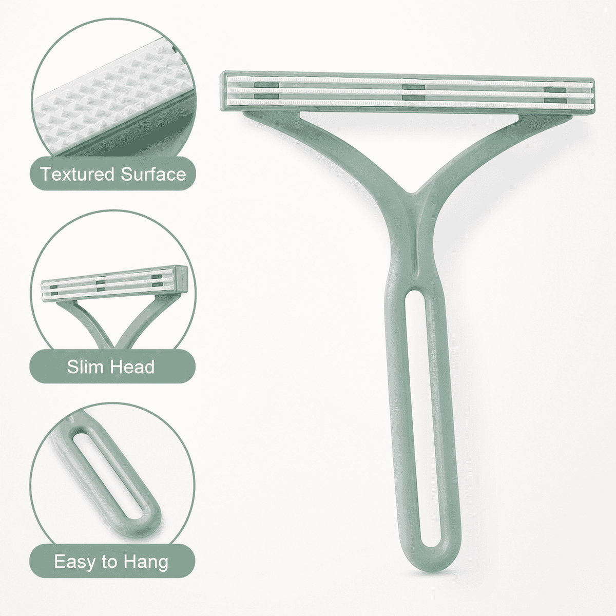 Double-Sided Manual Fabric Shaver and Lint Brush for Sweaters and Upholstery, 5.9 x 4.9 in, Green - Image 4