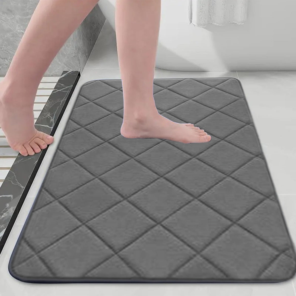 Soft Absorbent Bath Rug, Non-Slip Quick-Dry Bathroom Mat for Tub and Shower - Image 5