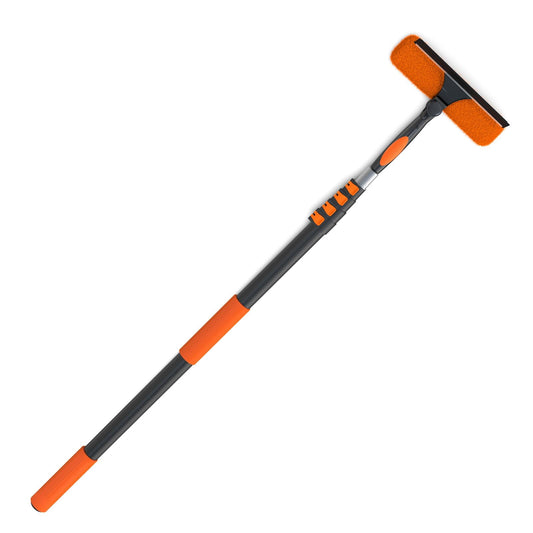 Window Squeegee and Washer Kit with 20 ft Telescoping Pole, Two-Sided Head for High Windows