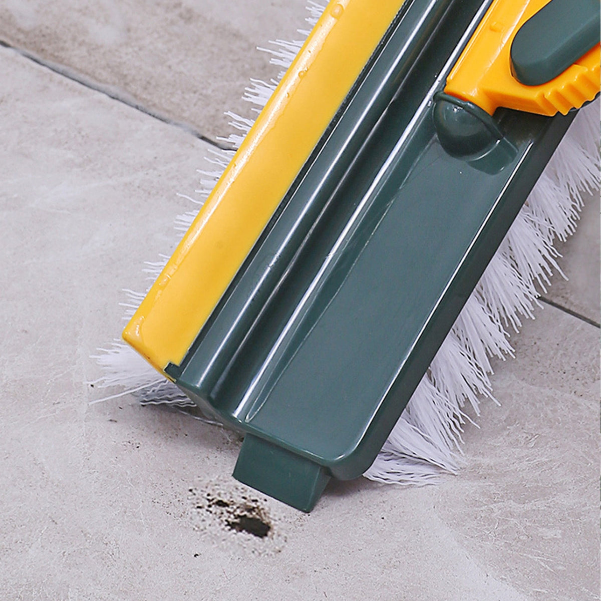 Floor Scrub Brush and Squeegee with Long Handle, 180° Pivoting Head for Tile and Grout - Image 5