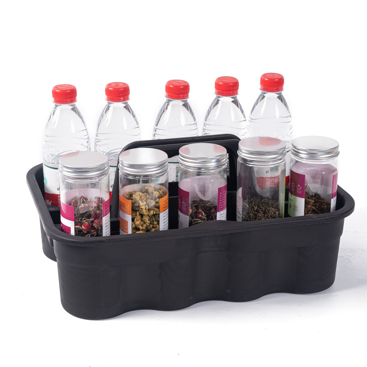 Heavy-Duty Cleaning Caddy with Handle, Black Plastic Supply Tote 15 x 11 x 7.5 in - Image 3
