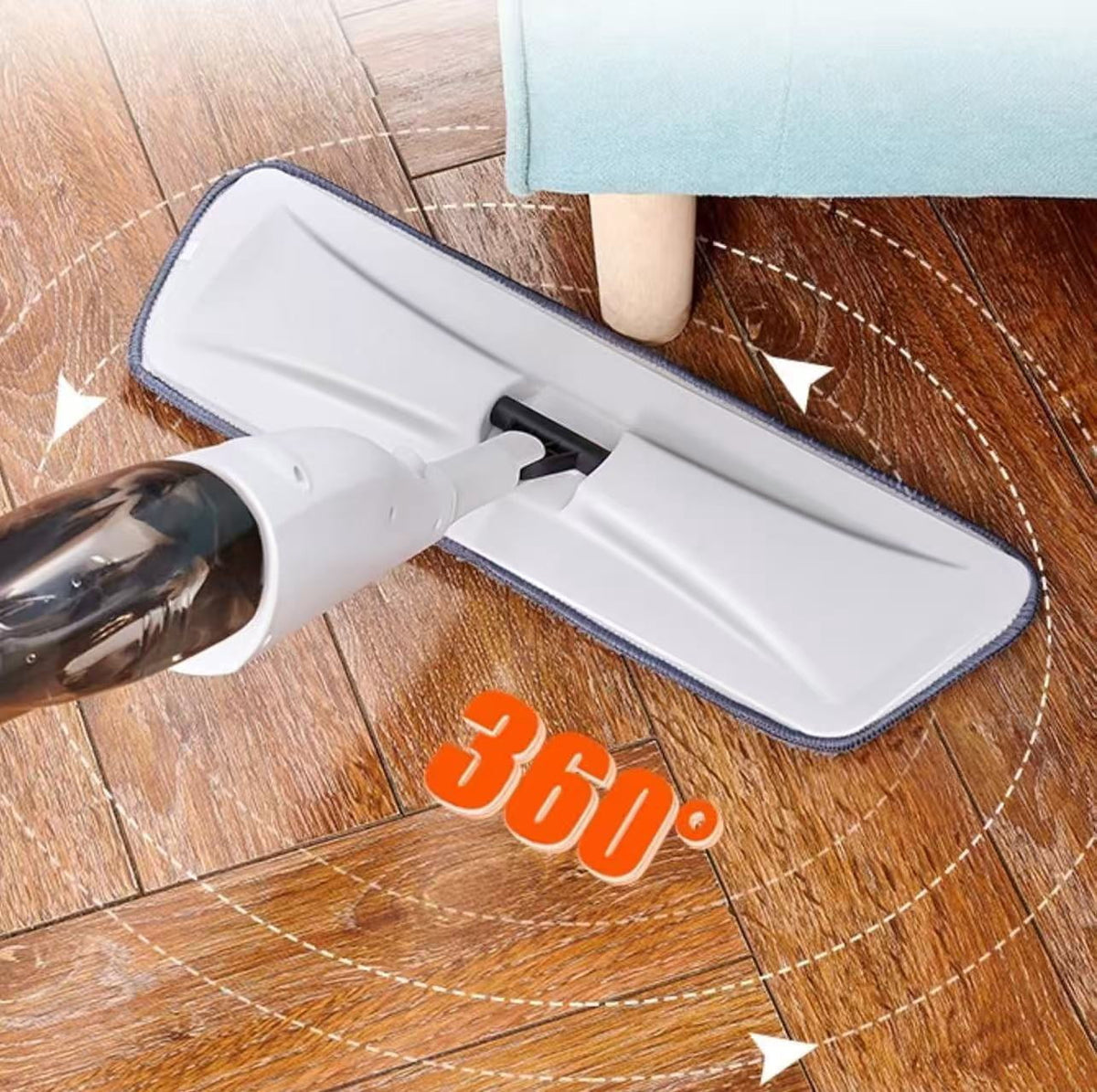 Lightweight Spray Mop with 360-Degree Swivel Head for Hard Floors - Image 4