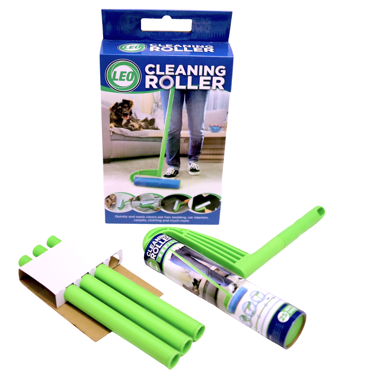 Wide Lint Roller Refill, 10-Inch Roll with 25 Sheets and Extendable Handle for Floors and Sofas - Image 3