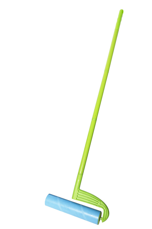 Wide Lint Roller Refill, 10-Inch Roll with 25 Sheets and Extendable Handle for Floors and Sofas