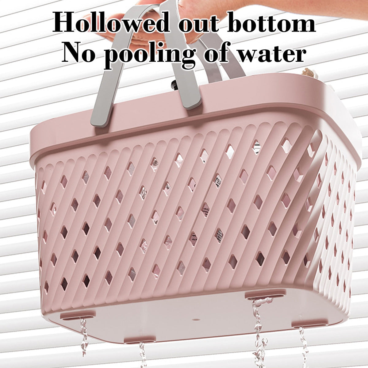 Handheld Shower Caddy Basket with Drain Holes, Portable Plastic Bath Tote - Image 4